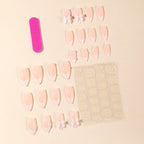 Acrylic Nail Set Bow & Pearl Embellished Easy Application