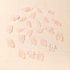 Acrylic Nail Set Bow & Pearl Embellished Easy Application