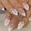 Acrylic Nail Set Bow & Pearl Embellished Easy Application