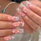 Acrylic Nail Set Durable Floral Designs 24 Piece