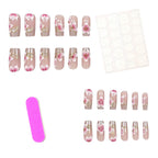 Acrylic Nail Set Durable Floral Designs 24 Piece