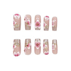 Acrylic Nail Set Durable Floral Designs 24 Piece