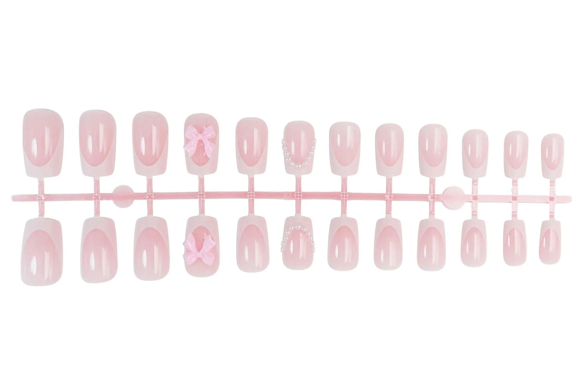 Acrylic Nail Set Durable Romantic Bow Accents