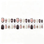 Acrylic Nail Set Floral Accents Multiple Sizes Easy Application