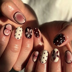 Acrylic Nail Set Floral Accents Multiple Sizes Easy Application