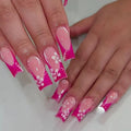 Acrylic Nail Set Floral Design Chip-Resistant Set of 24
