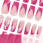 Acrylic Nail Set Floral Design Chip-Resistant Set of 24