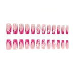 Acrylic Nail Set Floral Design Chip-Resistant Set of 24