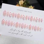 Acrylic Nail Set Floral Design Dark Red Easy Application
