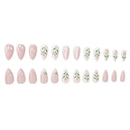Acrylic Nail Set Floral Design Lavender 24 Piece