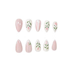 Acrylic Nail Set Floral Design Lavender 24 Piece