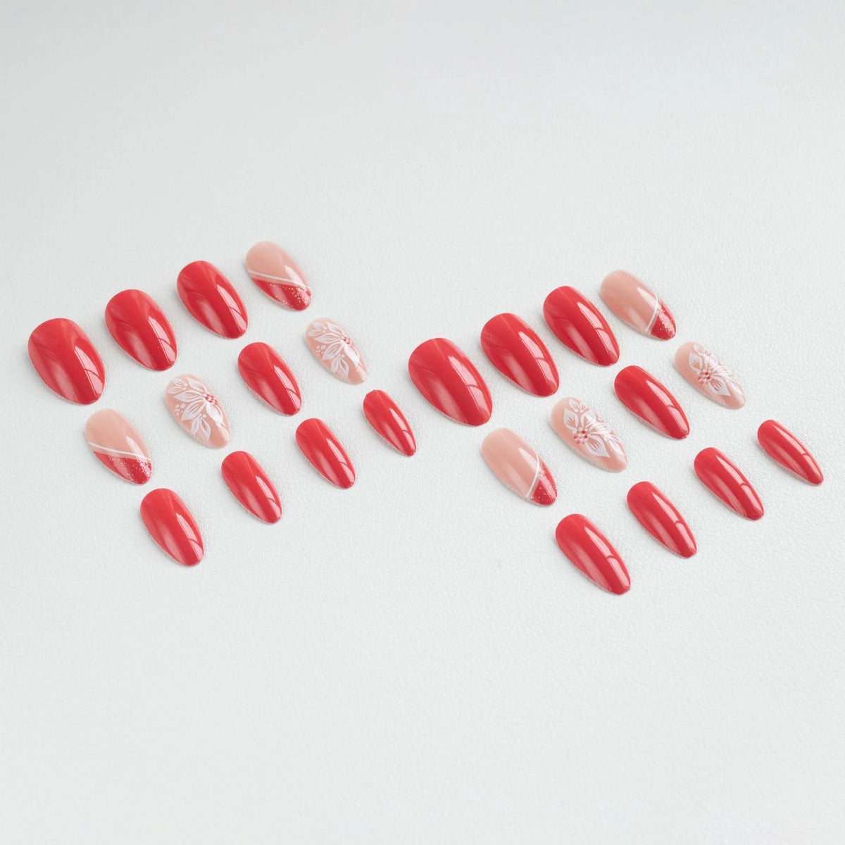 Acrylic Nail Set Floral Design Long-Lasting
