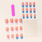 Acrylic Nail Set Floral Design Long Lasting Multiple Lengths