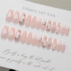 Acrylic Nail Set Floral Design Multiple Sizes