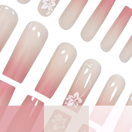 Acrylic Nail Set Floral Designs 24-Piece Salon-Quality