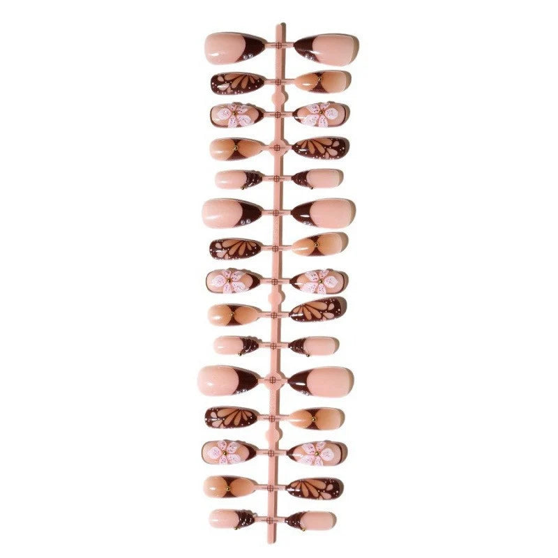 Acrylic Nail Set Floral Designs Chip-Resistant