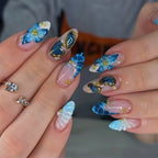 Acrylic Nail Set Floral Designs Durable Easy Application