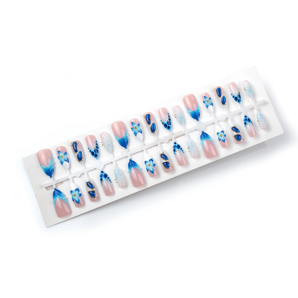 Acrylic Nail Set Floral Designs Durable Easy Application