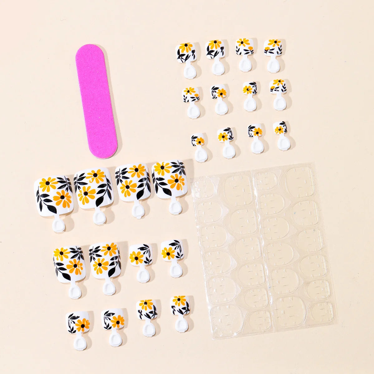Acrylic Nail Set Floral Designs Easy Application