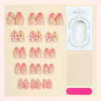 Acrylic Nail Set Floral Designs Includes Glue & Buffer