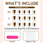 Acrylic Nail Set Floral Designs Includes Glue & Buffer