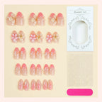 Acrylic Nail Set Floral Designs Includes Glue & Buffer