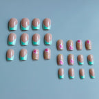 Acrylic Nail Set Floral Durable Easy Glue-On