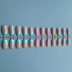Acrylic Nail Set Floral Durable Easy Glue-On