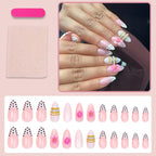 Acrylic Nail Set Floral & Glitter Easy Application