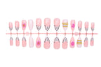 Acrylic Nail Set Floral & Glitter Easy Application