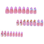 Acrylic Nail Set Floral Light Green Salon-Quality
