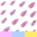 Acrylic Nail Set Floral Light Green Salon-Quality