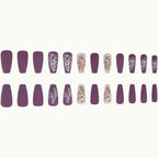 Acrylic Nail Set Floral Matte Easy Application