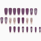 Acrylic Nail Set Floral Matte Easy Application