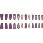 Acrylic Nail Set Floral Matte Easy Application