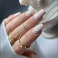 Acrylic Nail Set Floral Press-On Long-Lasting