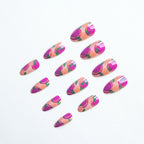 Acrylic Nail Set Floral Rose Easy Application