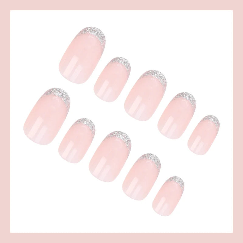 Acrylic Nail Set French Tip & Glitter Kit