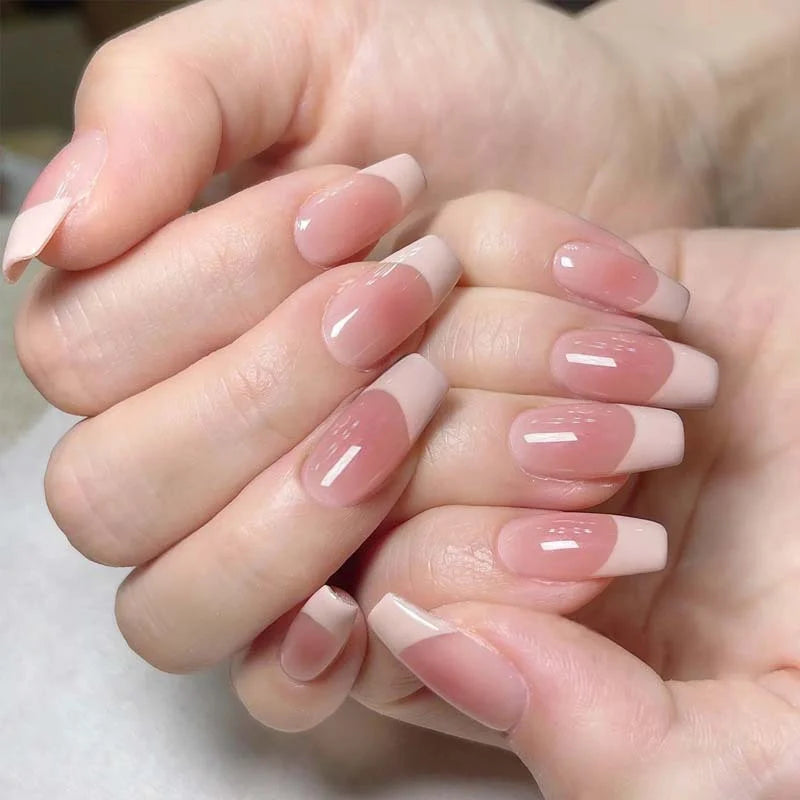Acrylic Nail Set French Tip Glue-On Multiple Sizes