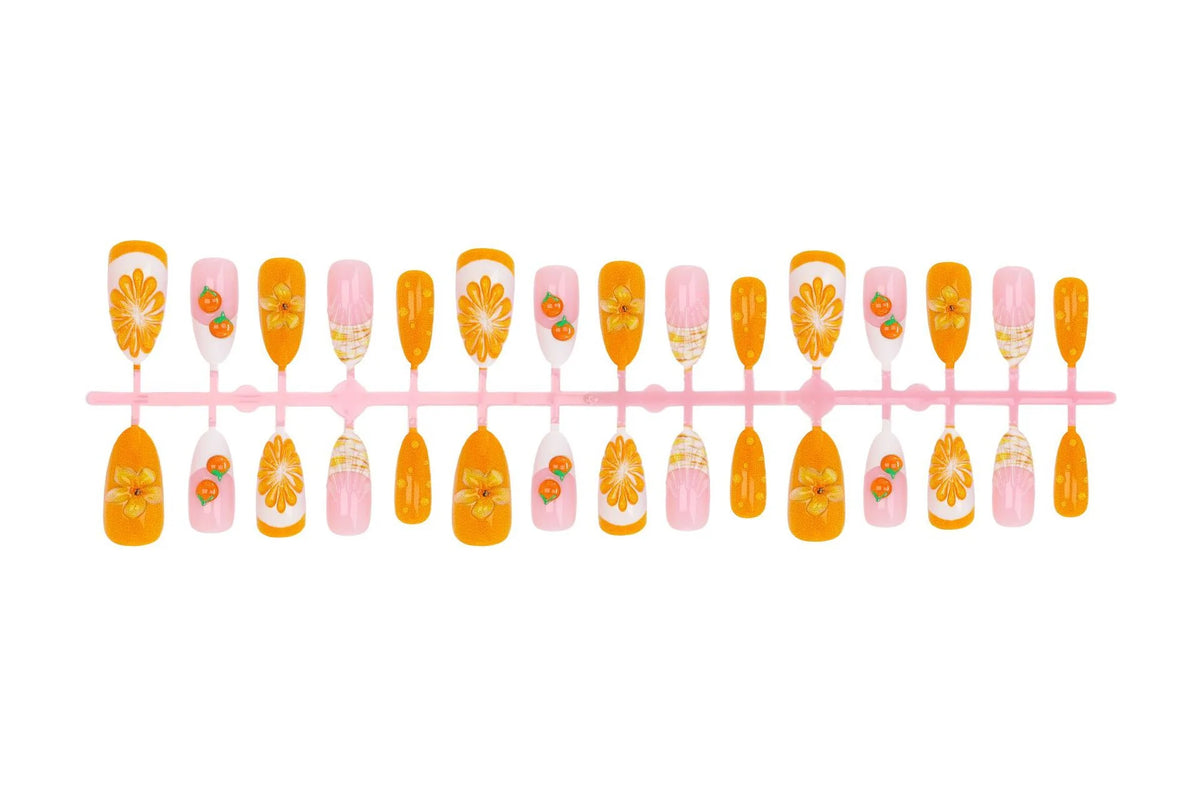 Acrylic Nail Set Fruity Motifs Easy-Apply & Long-Lasting