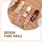 Acrylic Nail Set Glamorous Accents Adhesive Tabs
