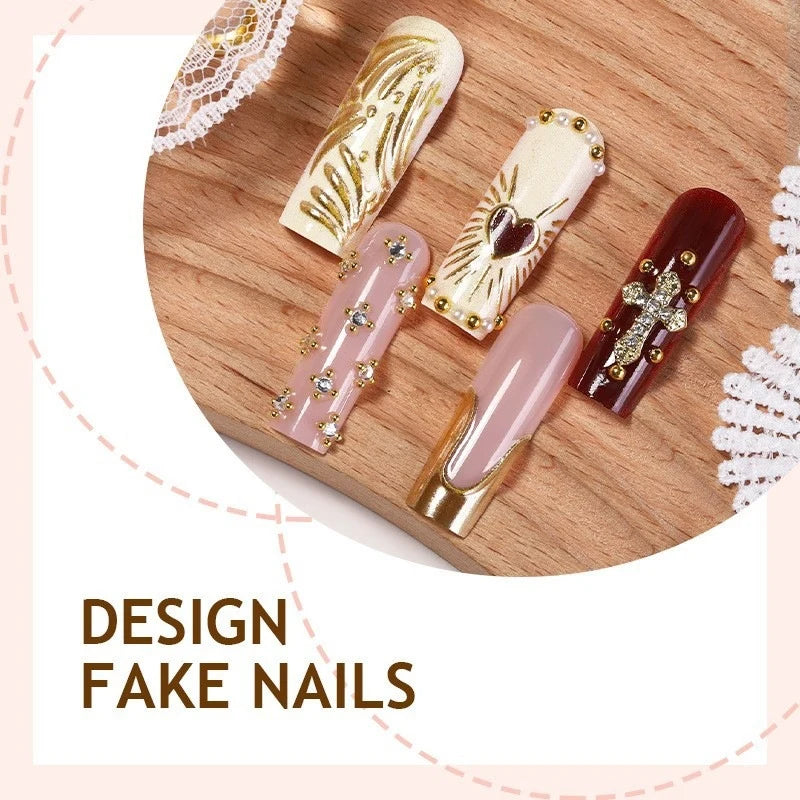 Acrylic Nail Set Glamorous Accents Adhesive Tabs