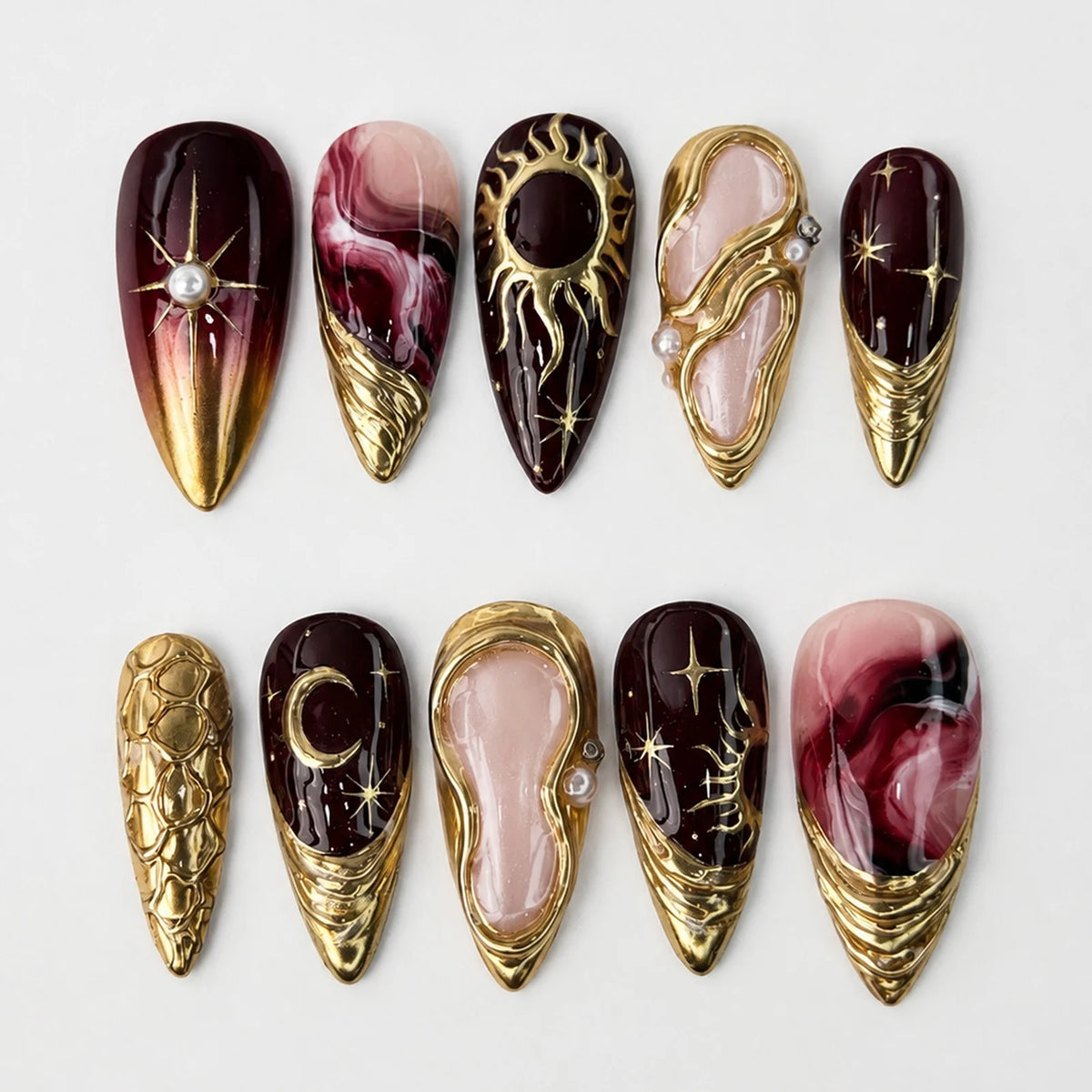 Acrylic Nail Set Glamorous Designs & Easy Application