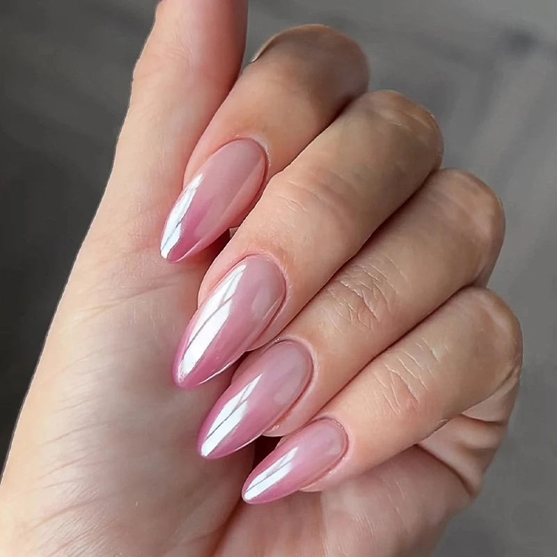 Acrylic Nail Set Glossy Shimmer Adhesive Strips