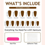Acrylic Nail Set Glossy Shimmer Adhesive Strips