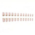 Acrylic Nail Set Gold Trim Multiple Sizes Set of 24
