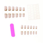 Acrylic Nail Set Gold Trim Multiple Sizes Set of 24