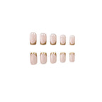 Acrylic Nail Set Gold Trim Multiple Sizes Set of 24