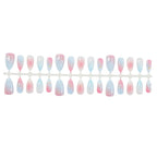 Acrylic Nail Set Gradient Floral Glue & Stickers