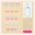 Acrylic Nail Set Gradient Floral Glue & Stickers